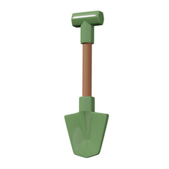 Shovel 3d icon with isolated background