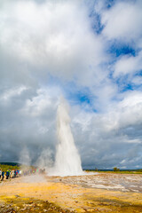 spectacular geyser in action in Iceland