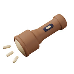 Flashlight 3d icon with isolated background