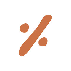 Percent mark doodle vector icon 