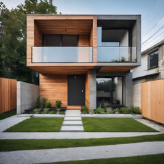 modern house in the garden