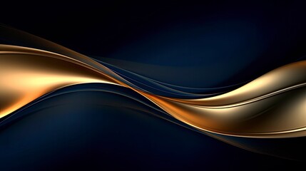 Gold and navy blue waves abstract.