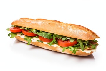 Gourmet sandwich isolated on white background.