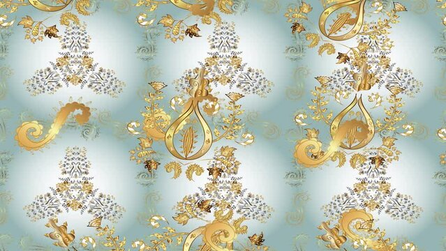 Motion footage background with colorful elements. Snowflake doodle graphic hand-drawn.