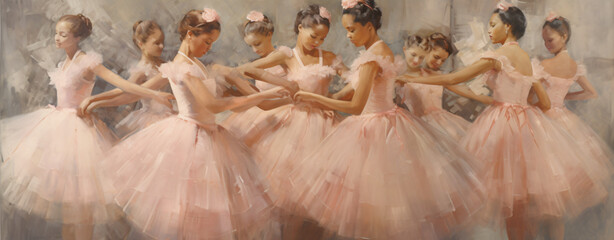 Closeup of ballerinas dancing image