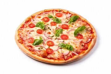 Pizza isolated on white background.