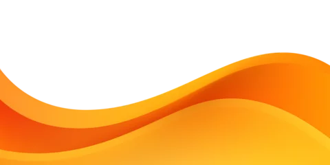 Gordijnen Dynamic fluid waves orange frame border © safri