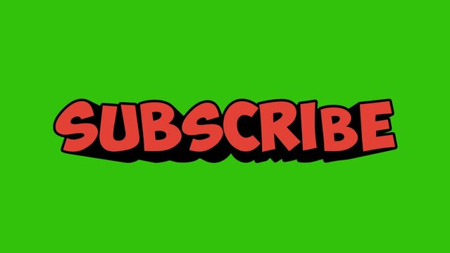 subscribe 3D Shiny Text on green background animation. 4K motion animation.