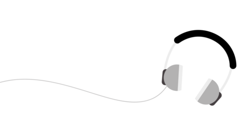 Earphone cartoon. wallpaper. free space for text. copy space.
