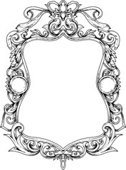 Black and White Vintage border floral and wedding ornament
