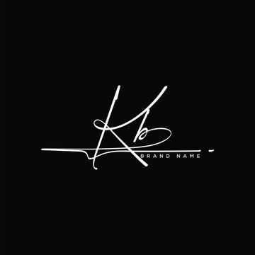 KB letter beauty handwriting vector logo. 