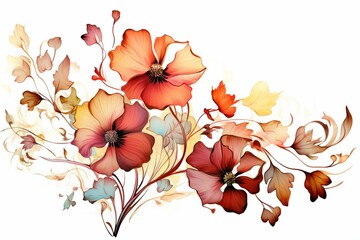 stylized flower illustration on white. Generative AI