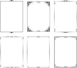 vector frames black on a white background