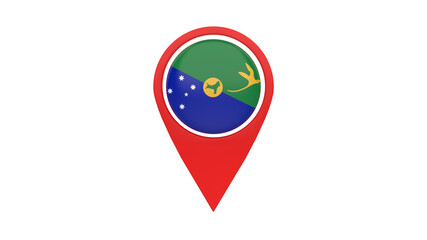 Location mark with country flag (Christmas islands)