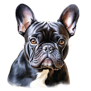 A close up of a french bulldog clip art
