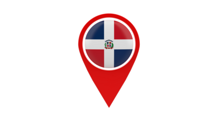 Location mark with country flag (Dominican republic)