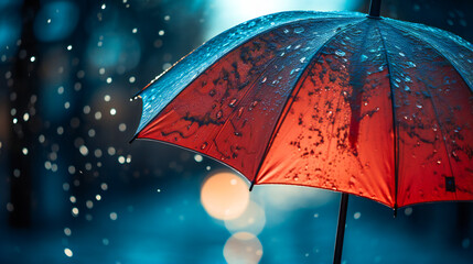 Captivating Rainy Scene with Umbrella Focus