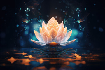 Abstract glowing lotus flower