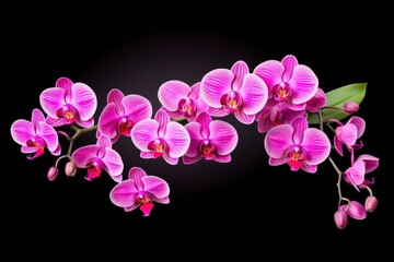 Naklejka na ściany i meble Pink Orchid isolated on black background.