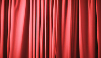 Luxurious red drape curtains. Award ceremony stage curtain. red curtains.