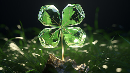 Shiny glass clover