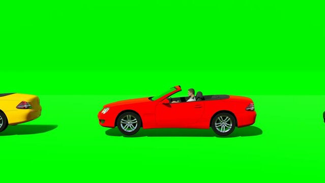 super car green screen animation