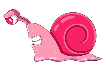 Cute Snail Character Design Illustration