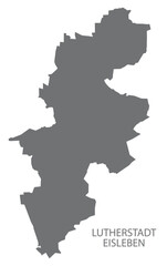 Lutherstadt Eisleben German city map grey illustration silhouette shape
