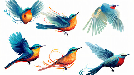 Obraz na płótnie Canvas Set of birds vector