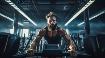 Athlete in Intense Training.  Gym Workout