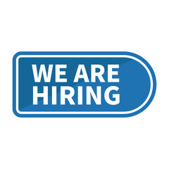 We Are Hiring In Blue Rectangle Rounded Shape With White Line For Advertising Member Subscription
