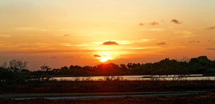 Alva beach North Queensland Australia wetlands at sunset.
