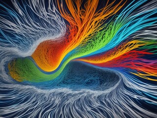 Vivid colors and patterns that symbolize the use of psychedelics in therapy, evoking a sense of altered perception and healing.