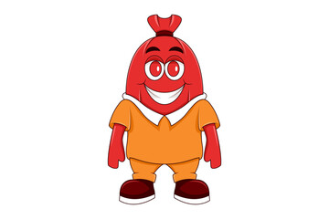 Cute Sausage Character Design Illustration