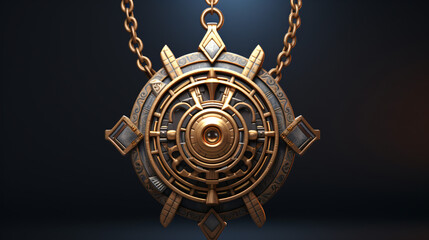 3d render plastic amulet