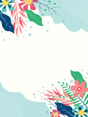 Beautiful hand drawn flat floral spring background