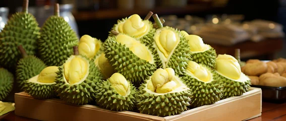 Fotobehang Tropische Durian-Früchte in Thailand © PhotoArtBC