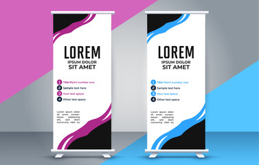 professional business roll up display standee template design
