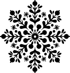 Snowflake icon. Christmas and winter theme. Simple flat black illustration on white background.