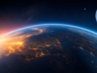 Fototapeta premium sunrise over the earth