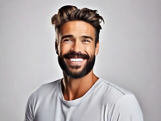Obraz premium portrait of a young man with beard in studio