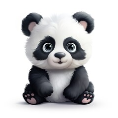 cartoon  illustration of cute baby panda character