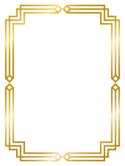 decorative frame , ornament frame , art deco gold vintage frame , line geometric frame , wedding label card png transparent background isolated on white background illustration ready to use