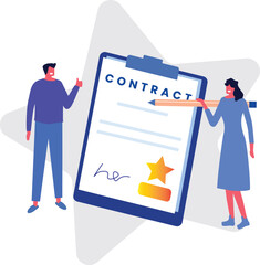 People celebrating the signing of a contract.