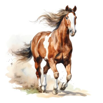 recommend clip art: Horse running in watercolor design.