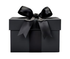 black box with black ribbon isolated ai generative

