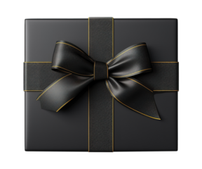 black box with black ribbon isolated ai generative
