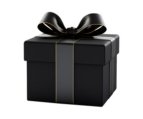 black box with black ribbon isolated ai generative
