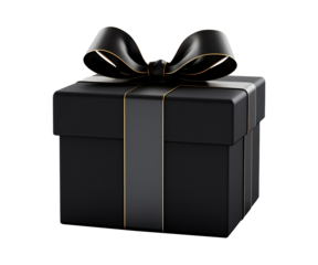 black box with black ribbon isolated ai generative
