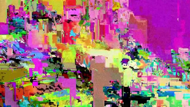  Abstract glitched datamoshing glitchy datamosh colorful art multi-color effect grain and noise texture 